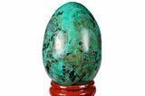 Polished Chrysocolla & Malachite Egg - Peru #133782-1